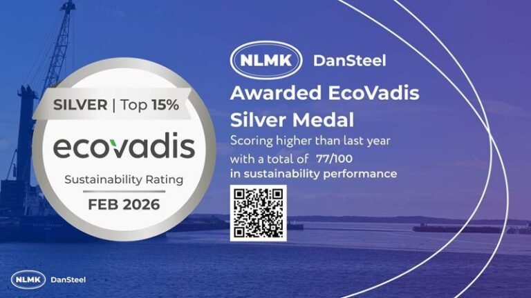 NLMK DanSteel achieves Silver Medal in sustainability performance